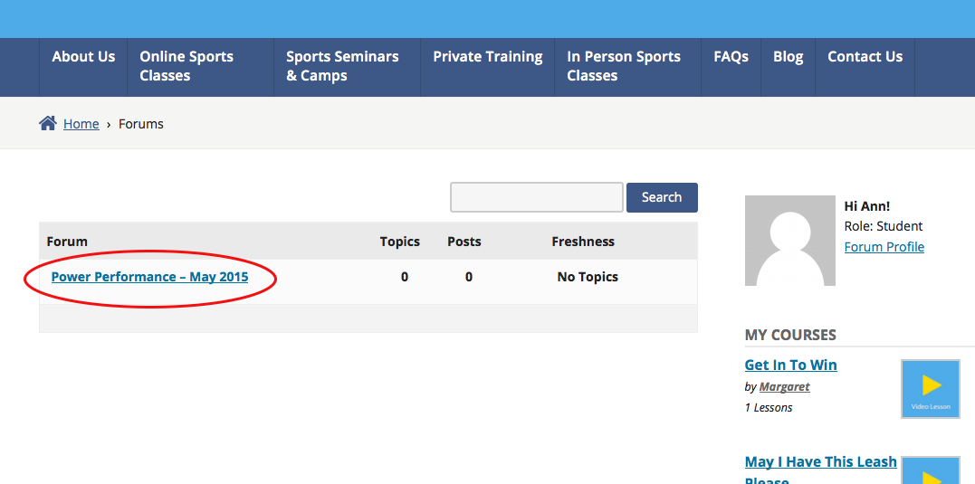 select course forums